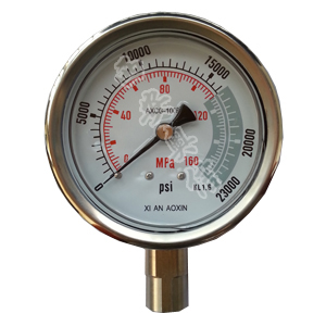 超高压不锈钢耐震压力表 160Mpa 23200PSI