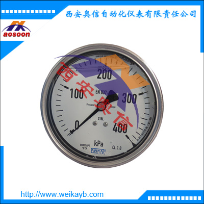 WIKA耐震不锈钢压力表233.50.100/0-0.4Mpa   轴向