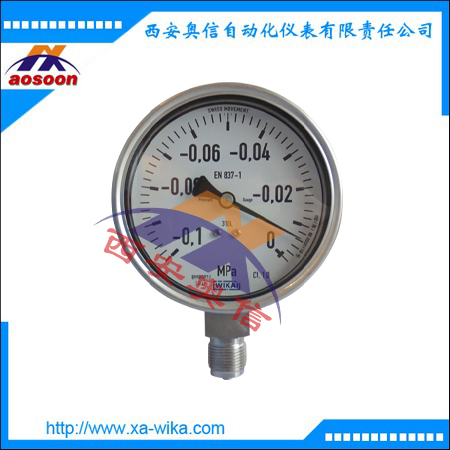 WIKA 233.50.100/-0.1-0.3Mpa 径向 不锈钢耐震压力表